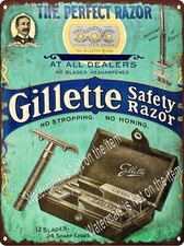 Gillette Perfect Safety Razor Blade Metal Sign 9x12" A865