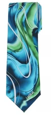 Jerry Garcia Mens Neck Tie - Teal Green, Blue - Rhino & Puppy - New
