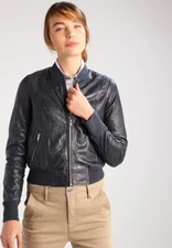 Women Biker Leather Jacket Genuine Black Motorcycle Leather Jacket XS-2XL FB427