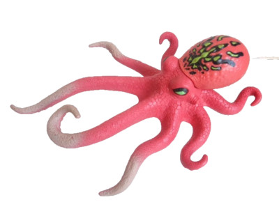 Roter Oktopus Sealife Spielzeug Modell Figur von Chap Mei 2010 Tiefseeabenteuer 22 cm