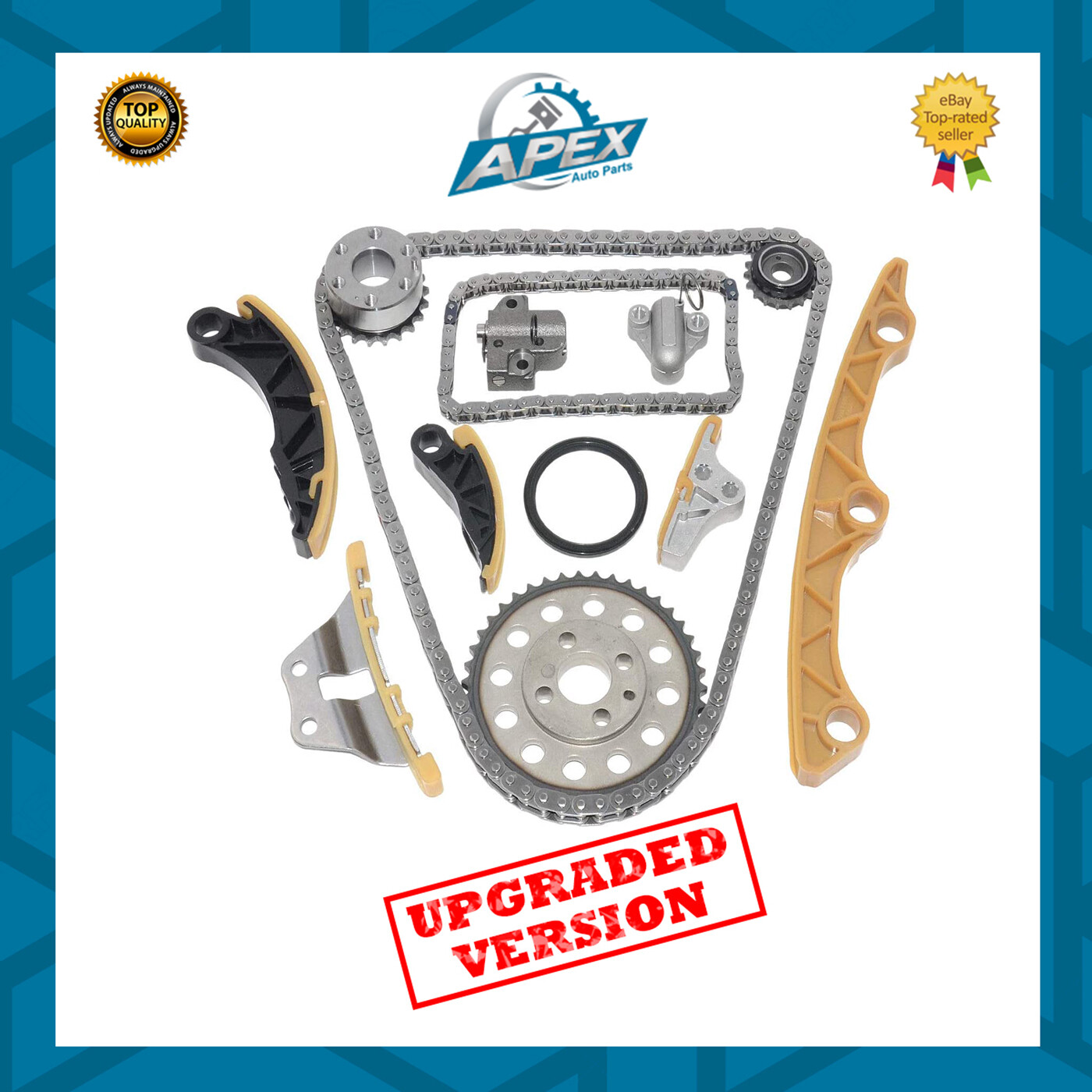 ECCPP TK2090 Timing Chain Kit Tensioner Guide Rail CAM GEAR CRANK GEAR Replacement For 90 94 4 0l Mazda B4000 Ford Explorer Ranger Ohv 12v