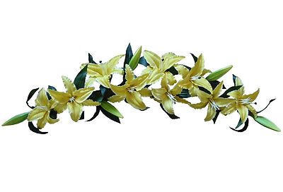Yellow Tiger Lily 3-Ft Silk Flower Swag Home General Door Window Archway Decor