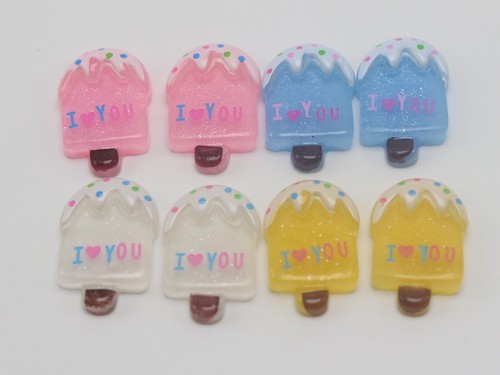 50 Colourful Flatback Resin Crystal Ice-cream Bar Stick Summer Cabochons 14X20mm - Picture 4 of 7