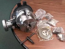 6" precision  HORIZONTAL & VERTICAL ROTARY TABLE w 3jaw chuck & index plates