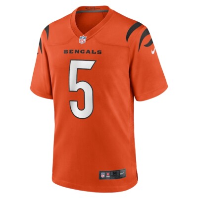 Cincinnati Bengals Tee Higgins #5 Nike Orange Alternate Official