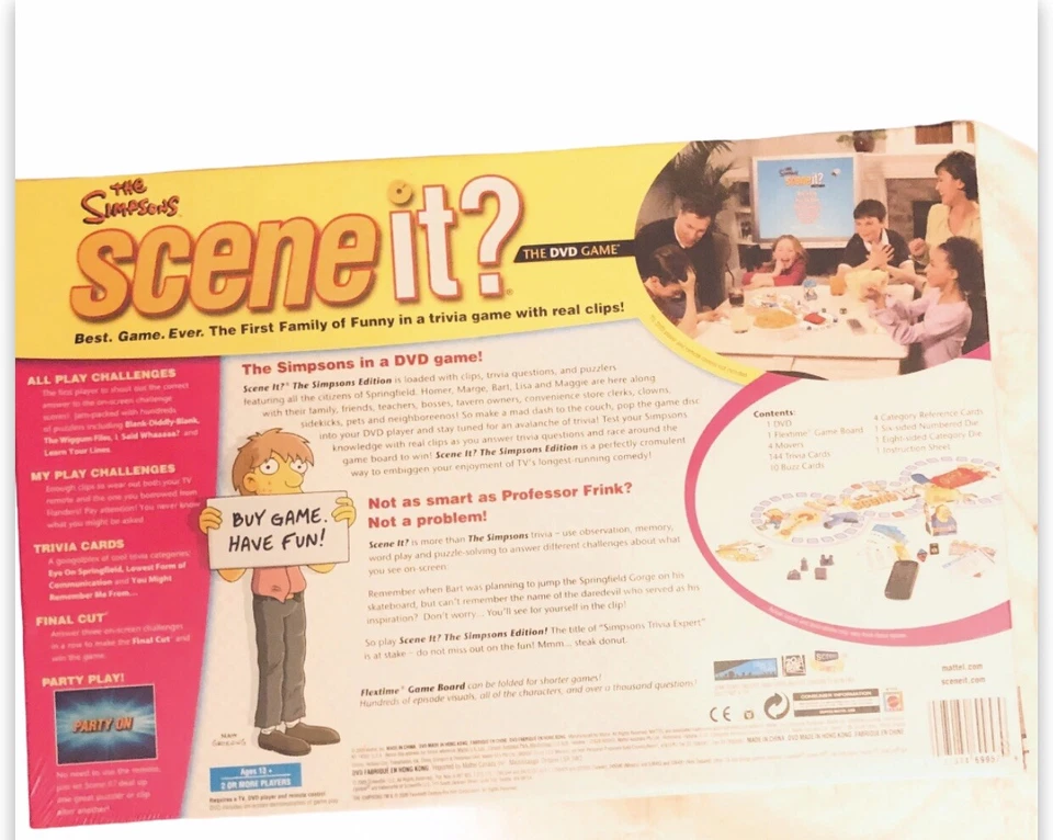 VTG 2009 The Simpsons-Scene it? The DVD game Mattel Family Time New/Sealed - Image 2 of 2