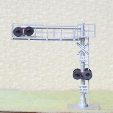1 x HO scale model railroad cantilever grade crossing signal 2 tracks steel C28