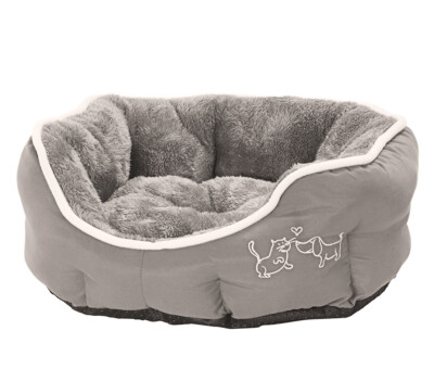 Hundebett Katzenbett Sammy aus Polyester oval grau versch. Größen, Dehner