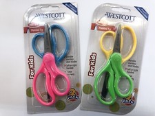 4x Westcott Child Scissors Pointed Tip Durable Stainless Blades Assorted Color