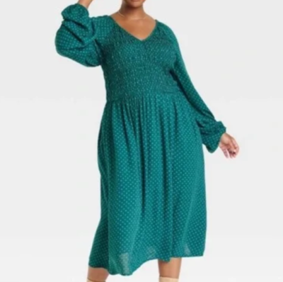 green ditsy floral underwire dress It's Another Day Green Ditsy Floral Midi Dress, Small - The Mint Julep Boutique main image 0