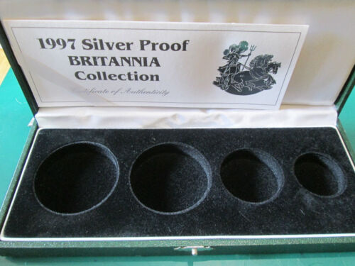 ROYAL MINT UK Britannia Collection Silver Proof Four 4 Coin Empty Box FROM 1997 - Picture 2 of 6
