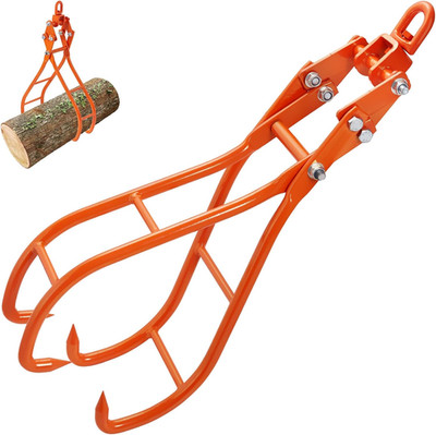 Timber Claw Hook, 36 Inch 4 Claw Log Grapple for Logging Tongs, Swivel Steel Log