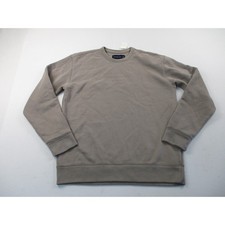 Abercrombie Fitch Sweatshirt Mens M Brown Crewneck Embossed Logo Fleece New