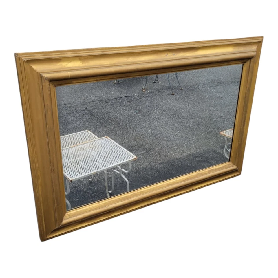 Espejo de pared dorado francés Luis XV del siglo XVIII marco dorado antiguo, rectangular Foto 4 de 4