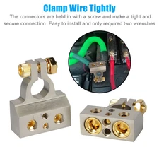 Car Battery Terminals Clamp Post 1/0 2 4 8 GA AWG Gauge Positive Negative Ports/