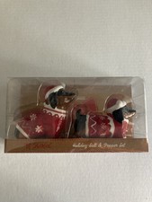 Godinger Holiday Christmas Dachshund S&P Salt & Pepper Set "Lil Shakies"