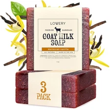 (3-Pack Goat Milk Soap Handmade Made in USA with Organic Shea Butter Moroccan...