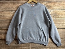 Vintage Russell Athletic Sweatshirt Mens Large FIT SLIM Gray Crewneck USA READ
