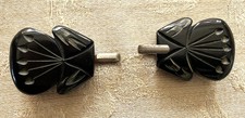 Vintage Heavy Carved Black Bakelite Cape Clasp Closures