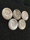Lot of 5 1964 Kennedy Half Dollars 90% Silver $2.50 Face Value ~1.81oz