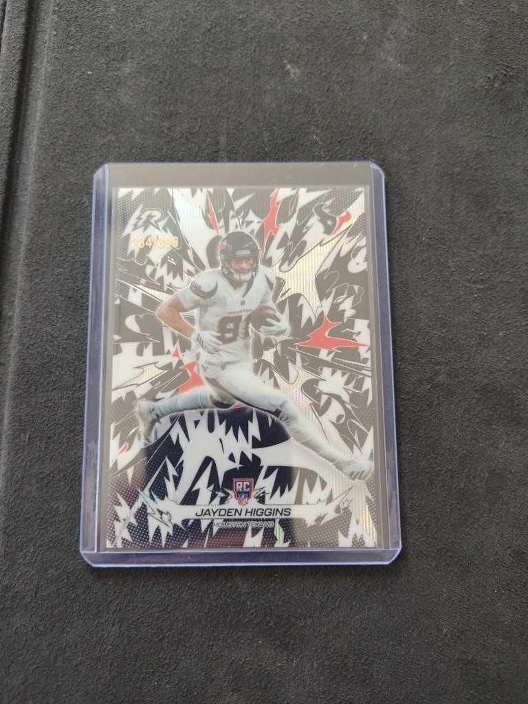 2025 Topps Resurgence Jayden Higgins Black And White Surge /399 RC Texans