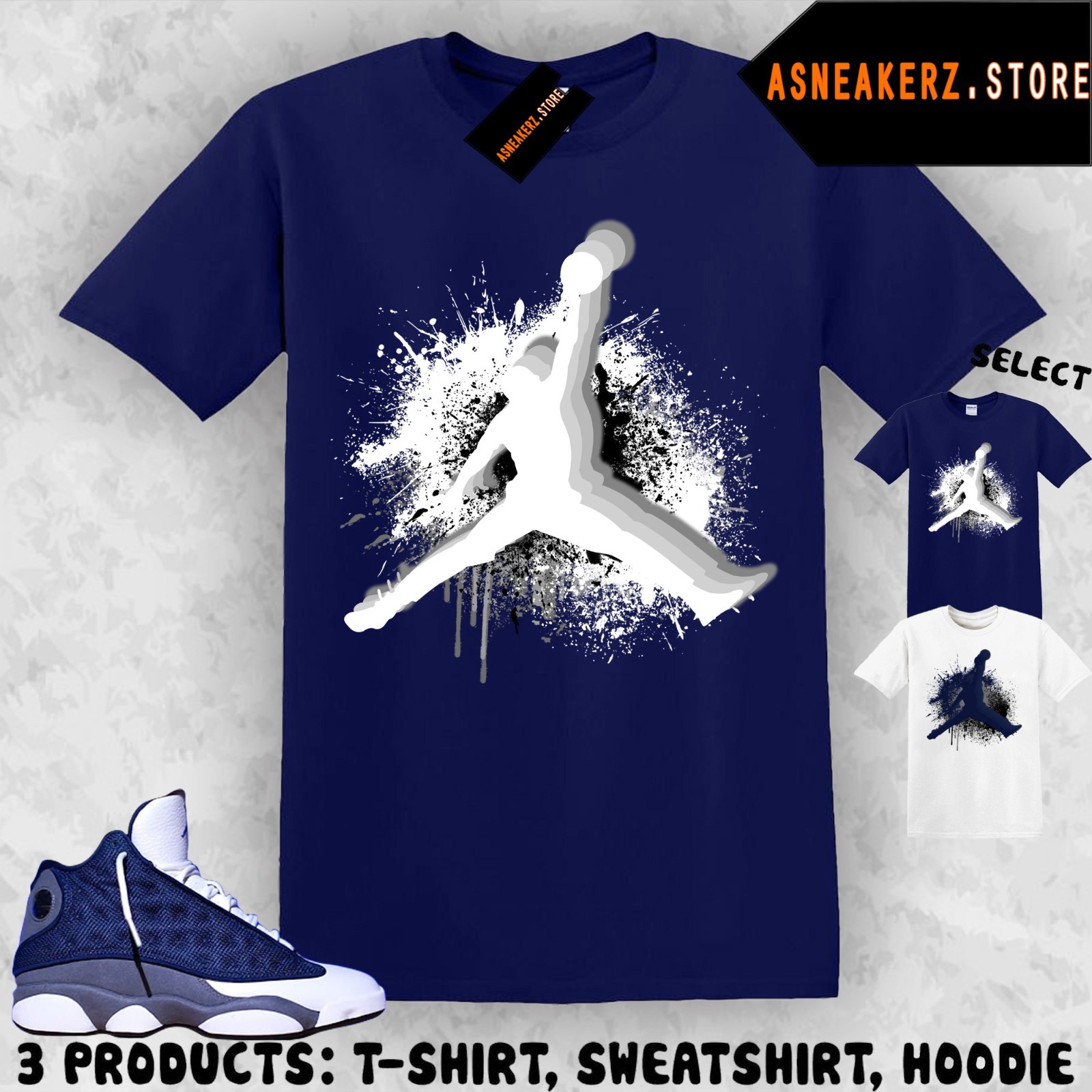 Camiseta a Juego AJ 13 Flint 2026 A Juego Zapatilla Jumpman Pintura Camiseta