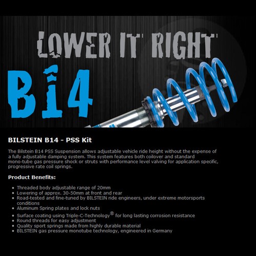 Bilstein B14 PSS Coilover Suspension Kit For Audi TT Quattro 2000-2006 - Bild 5 von 5