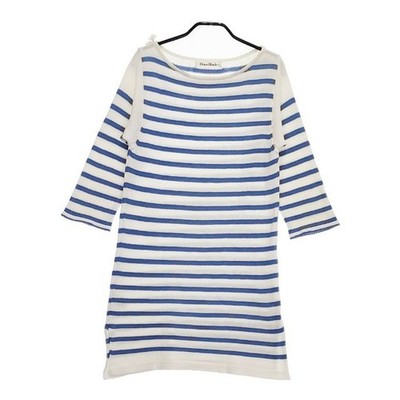 Omas Hande Cotton knit striped tunic made in Spain dress White blue 5-0402M 
