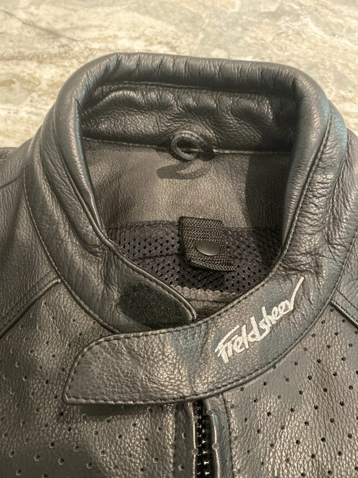 Fieldsheer 💯 % Cuero Con Chaqueta de Moto Kevlar Foto 2 de 4
