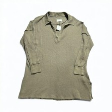 NWT We The Free Women  s V-neck oversized waffle knit sweater olive green size S