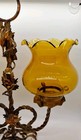 Stunning Twisted Metal Candle Holder w/2 Amber Glass Votives | Centerpiece. Vtg — photo 4