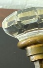 Antique Rare Faceted Grid Mirror Back Glass Door Knob Vintage Crystal Octagon — photo 4