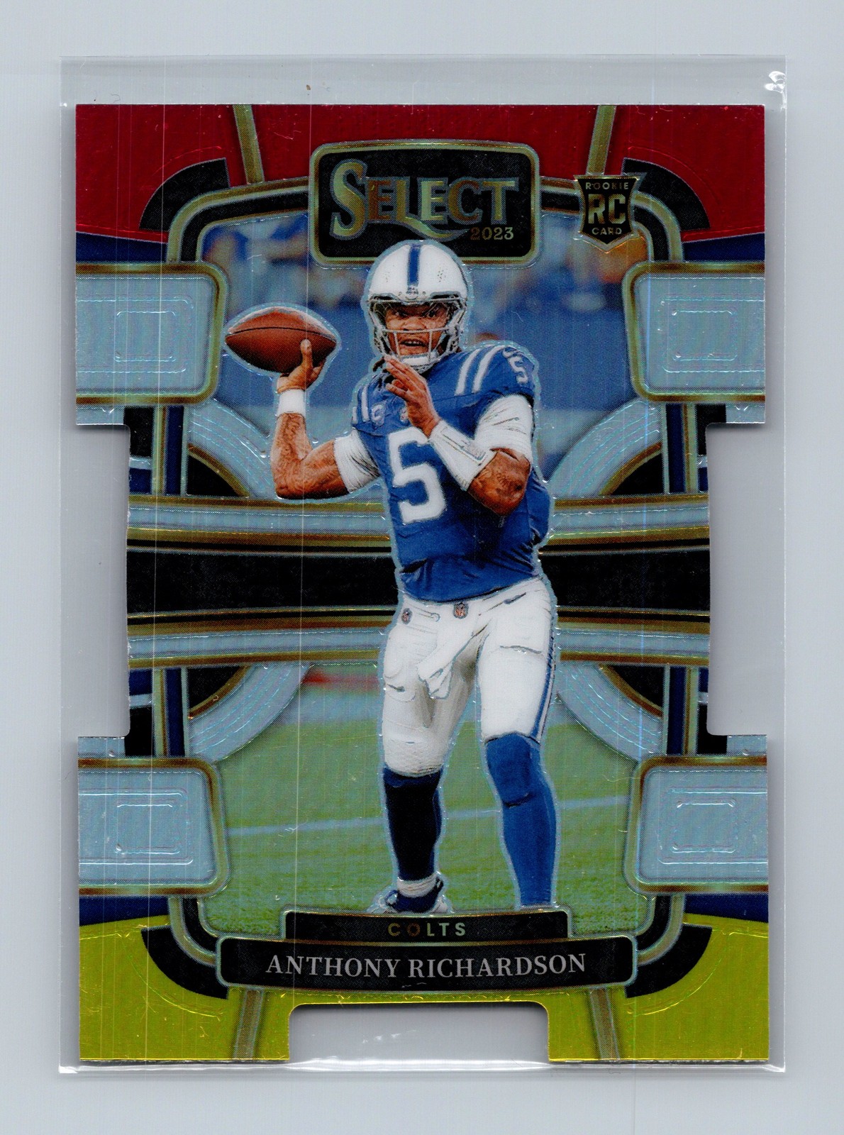 2023 Panini Select #43 Anthony Richardson Red and Yellow Prizms Die Cuts