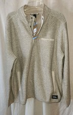 NWT Mens Eddie Bauer Sweater Fleece Classic Fit Pull Over H Ivory Large