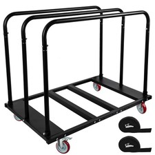 Folding Table Cart, Heavy Duty Table Dolly w/ 5" PU Swivel Wheels, Drywall Do...