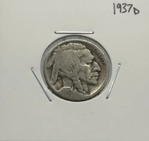 1937 D Buffalo Nickel, Excellent Condition, Very Nice, Low Mintage!
