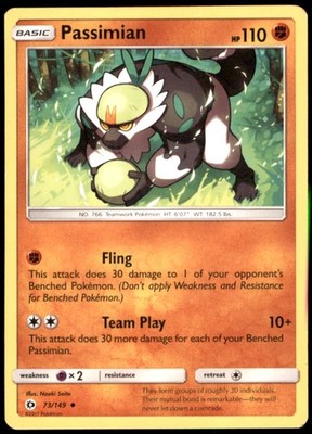 Passimian 73/149 SM Base Set Regular MP Pokemon TCG