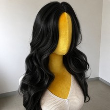 Synthetic Hair Heat Resistant Black Cosplay Wig Soft Long Wavy Halloween