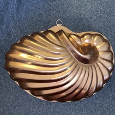 Vintage Copper Shell Jello Mold Wall Hanging Beach Decor 10.75”