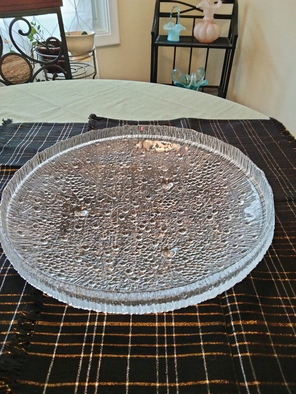 Vintage Littala Finland Ultima Thule 14" Centerpiece Glass Bowl