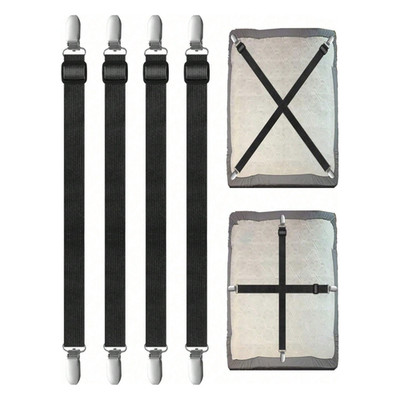 4X Verstellbare Bettlaken Matratzenhalter Verschluss Greifer Clips Hosenträger Riemen