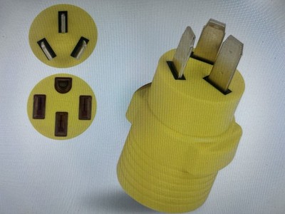 NEMA 10-50P to 14-50R Adapter Connector, VSEER 50Amp 120V/250V 3 Prong Male Plug