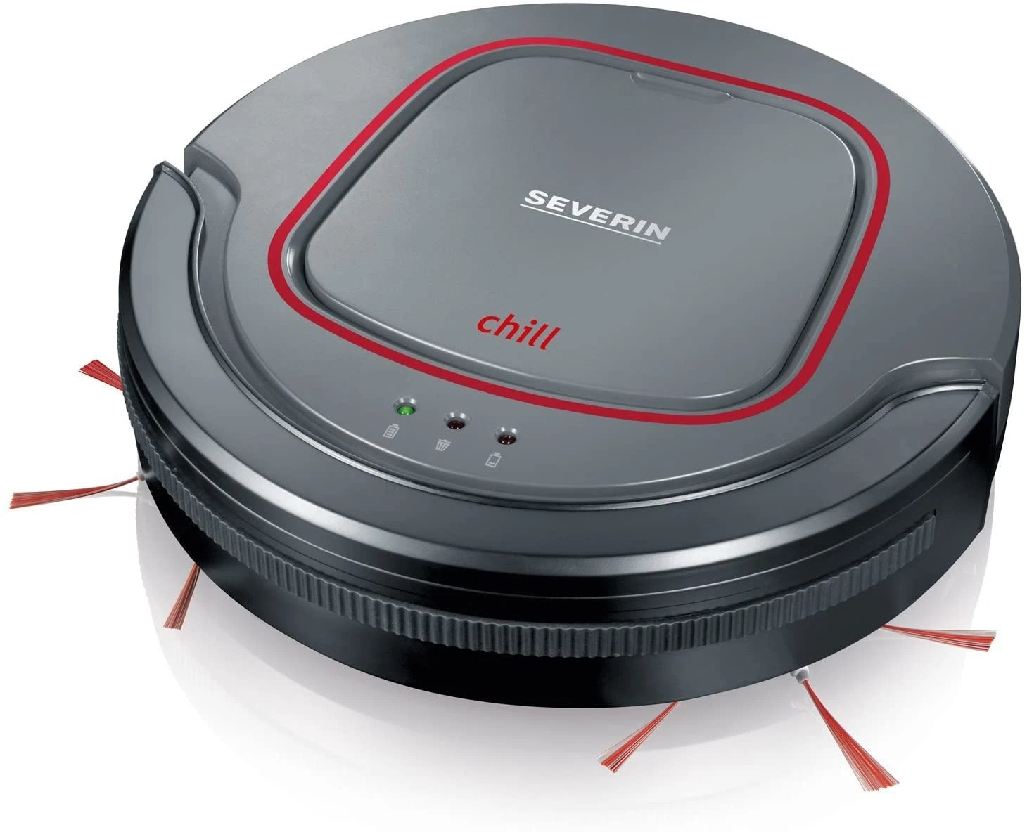 Severin RB7025 Suction Robot Vacuum Cleaner - Grey, Red & Black