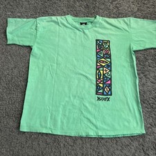 Vintage XSTATX Mens T-Shirt Single Stitch Crazy Graphic Made In USA Size L