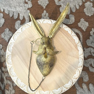 Resin Rabbit Head Wall Mount Decor Animal Sculpture Art Deco Wall Hanging