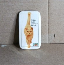 Imán de refrigerador Friskies Buffet Cause You Love Me Cat Kitty 1986 vintage