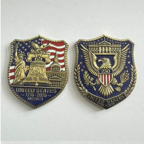 USA 250 Anniversario Commemorativo Statua della Libertà Aquila Scudo 1776-2026 Medaglia - Foto 1 di 8
