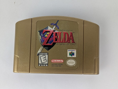Vintage Rare Legend Of Zelda Ocarina of Time N64 Gold Collectors Edition 1.0