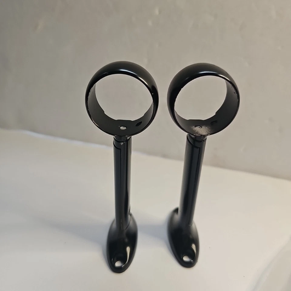 Soporte de barra de cortina universal Levolor hasta 1" varillas redondas montaje en 3 vías negro 2ct Foto 4 de 4