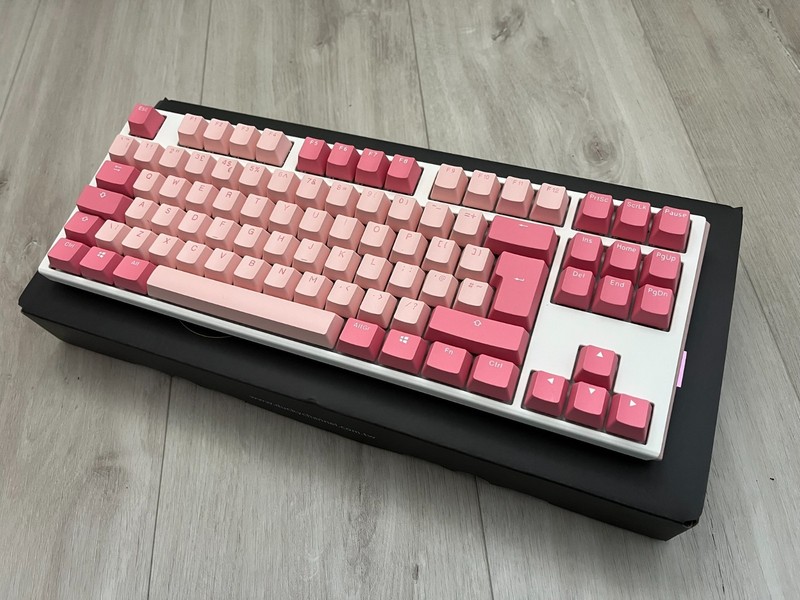 Ducky One3 Gossamer Pink Limited Edition TKL Cherry MX Red Mechanical Keyboard